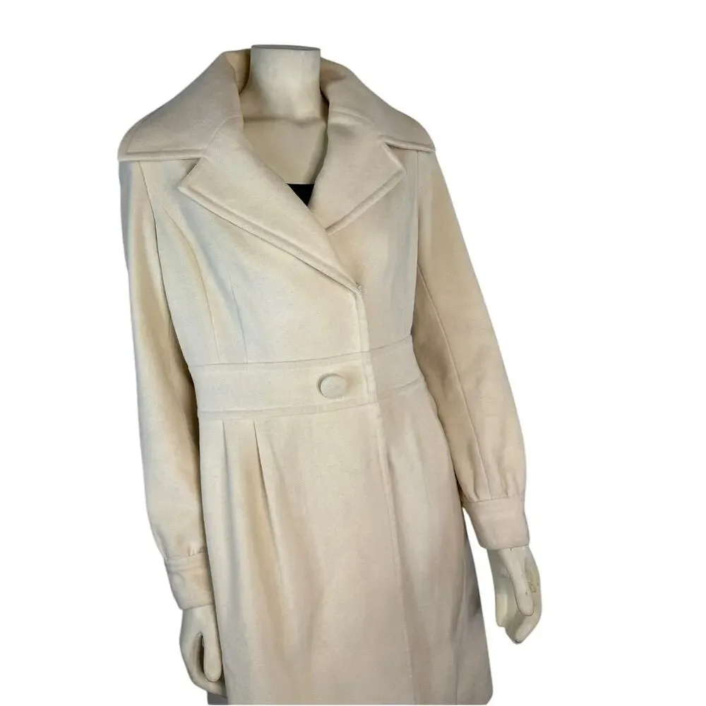 Retro Halogen fitted cream peacoat hoilday formal size medium